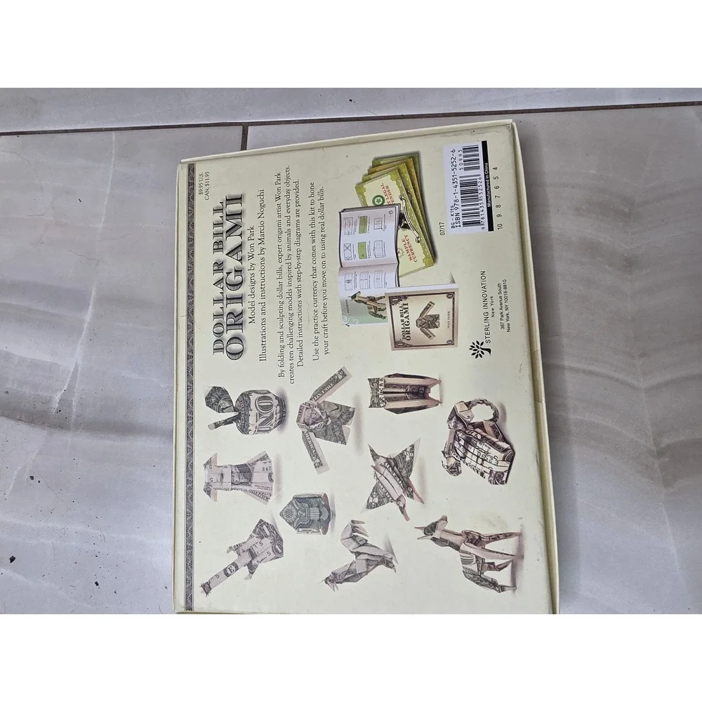 Dollar Bill Origami Kit Won Park 100 Practice Sheets & Money Origami DVD Book G3